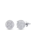 Sterling Silver Diamond Cluster Earrings .03 Cttw J331