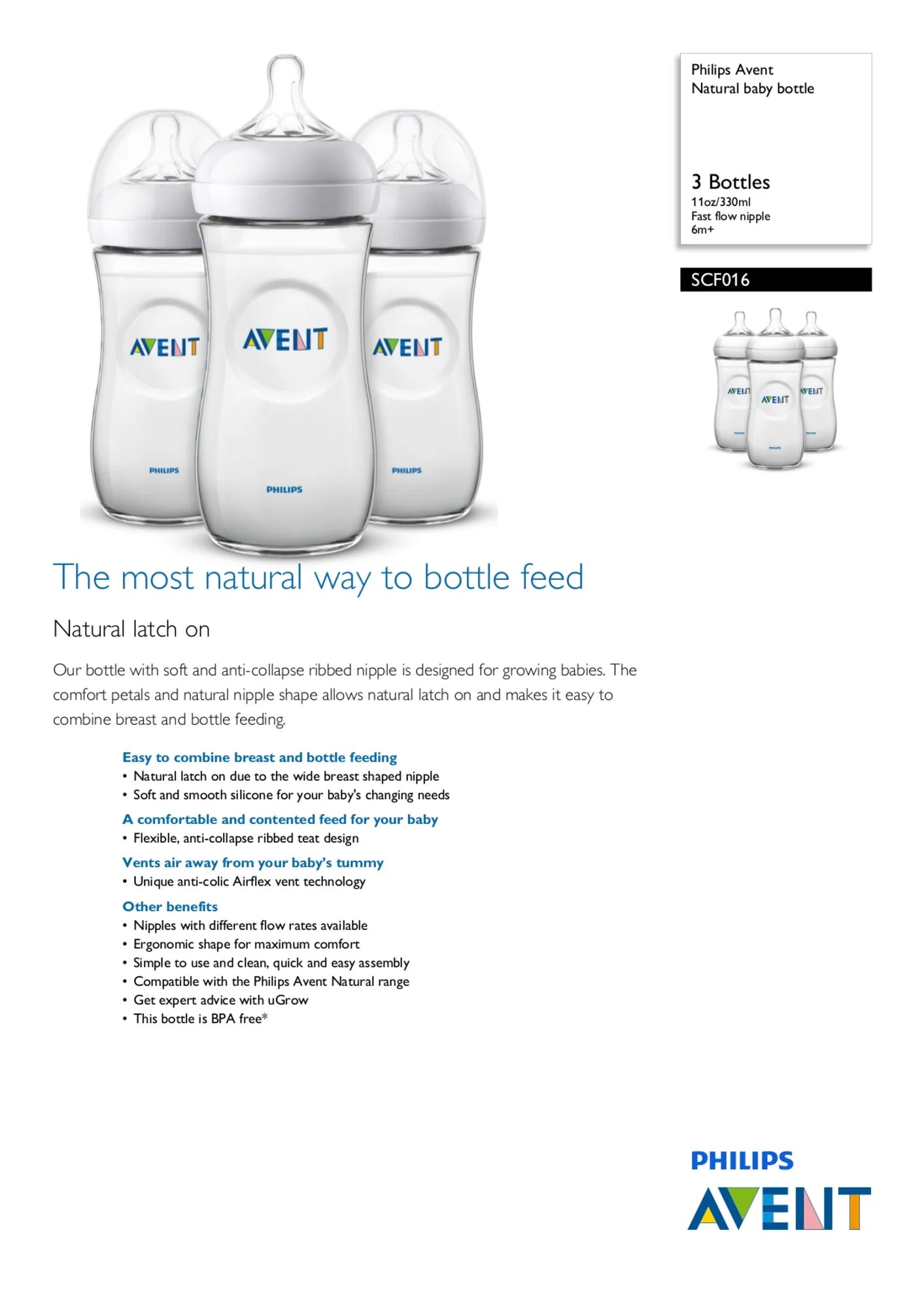 Clear 11 oz Baby Bottle 3 Ct X986