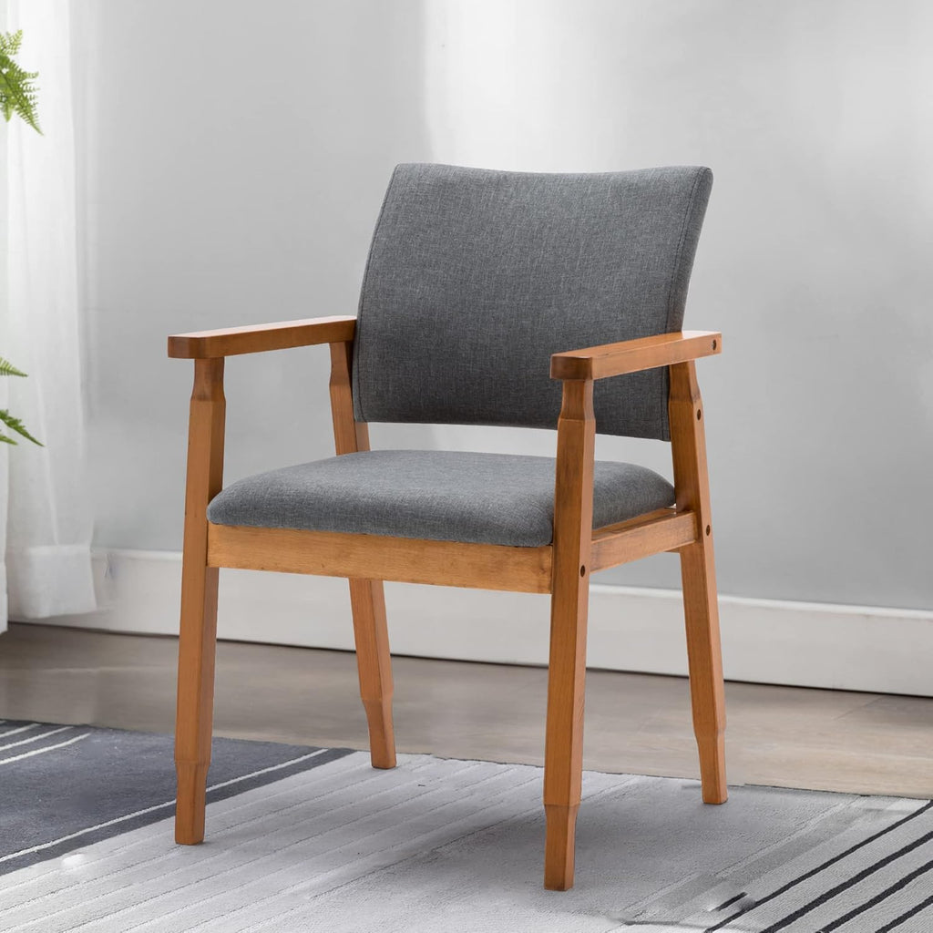 Grey Fabric Wood Dining Chairs B73210