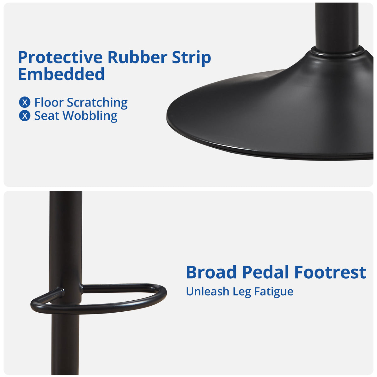 Adjustable Velvet Swivel Bar Stool Set of 2 M79543