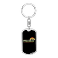 Stainless Steel or 18k Gold Swivel Dog Tag Keychain U8485