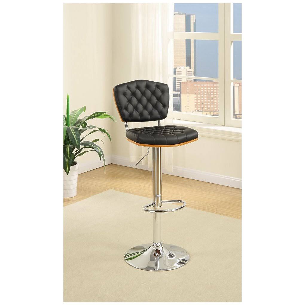 Black Tufted Barstool Set of 2 V978