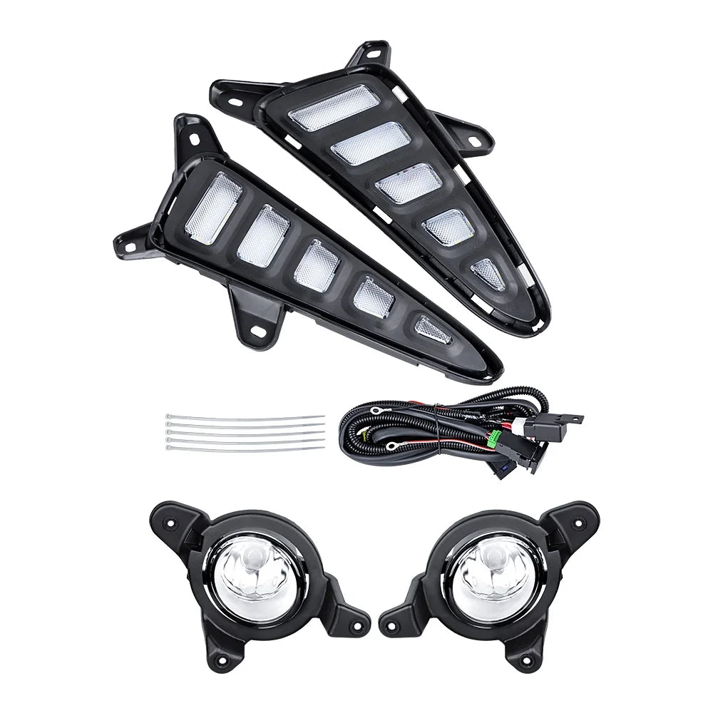 Front LED DRL Daytime Running Light Turn Signal Fog Lamps Bezel Set for Toyota C-HR 2016-2019 B319241