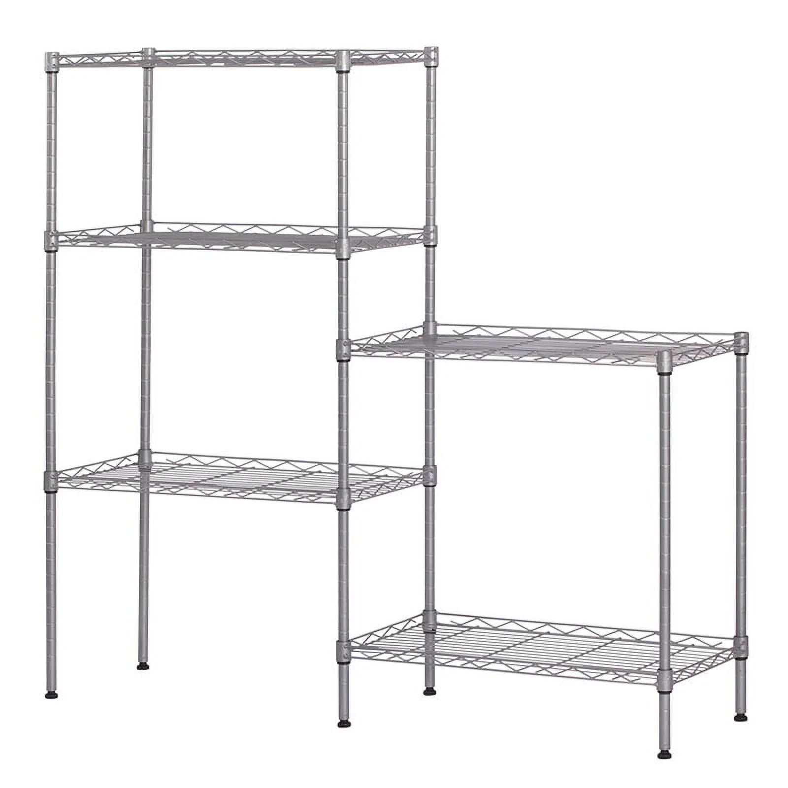 5 Tier Wire Shelving Rack Storage Unit Silver B974095