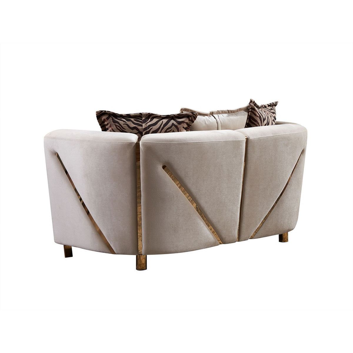 Beige 2Pc Velvet Living Room Set O459