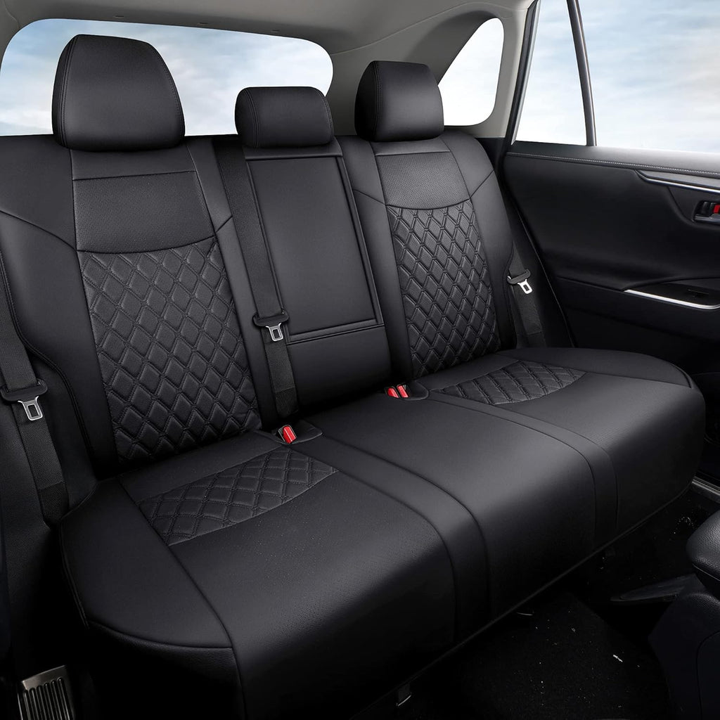 Pu Leather Car Seat Covers Full Set for Toyota RAV4 Hybrid 2019 2020 2021 2022 Grey N268383