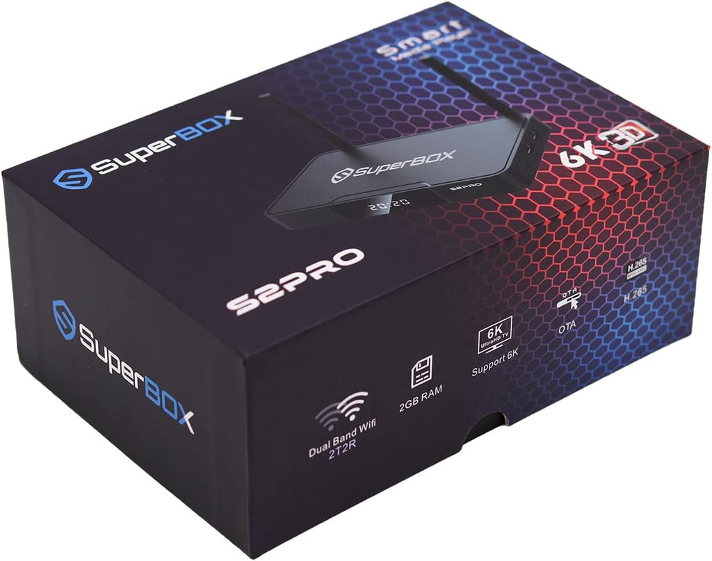SuperBox S2 Pro with Backlit Mini Keyboard & 8K HDMI Cable (2GB RAM + 16GB ROM) J794