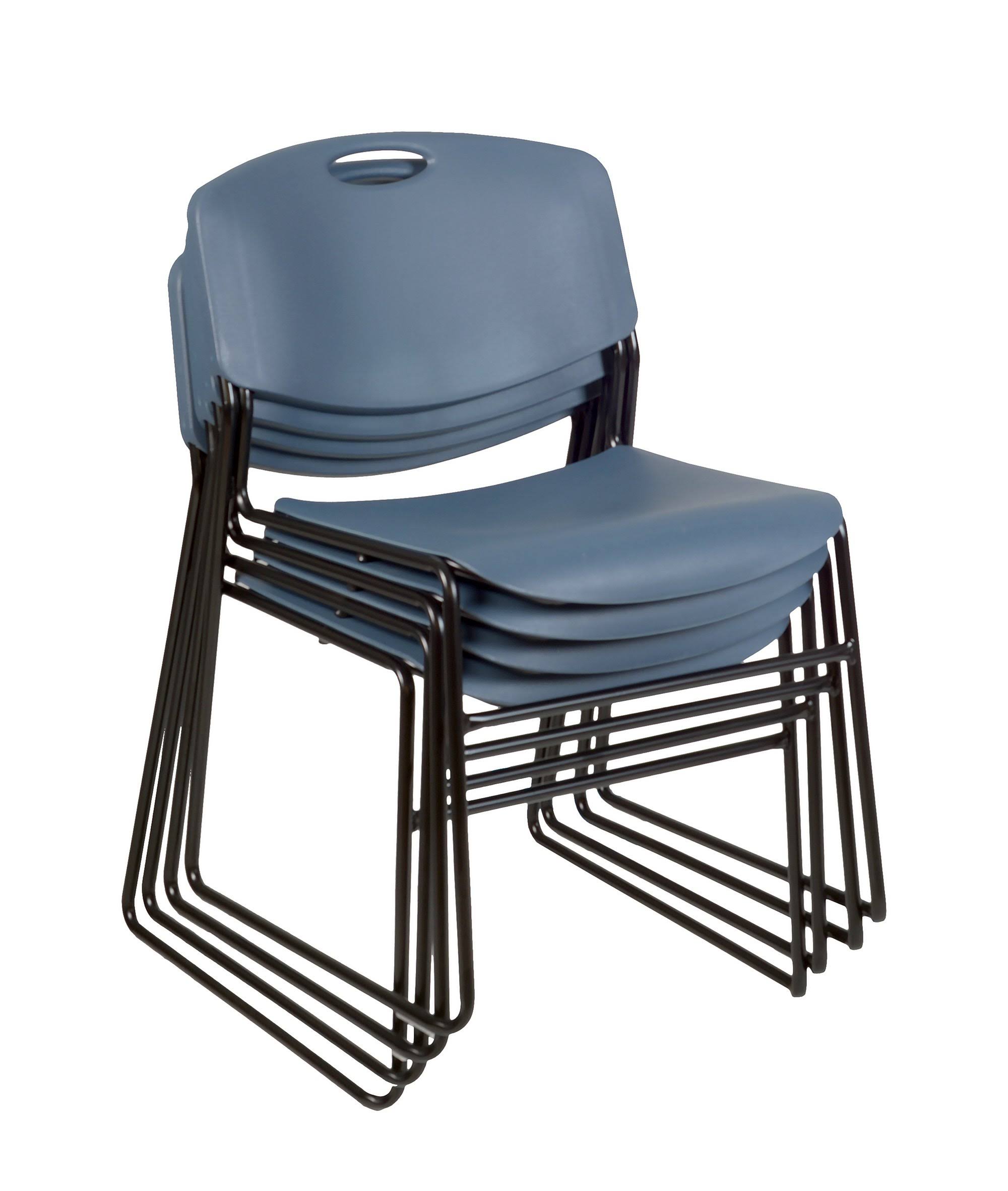 Cherry Training Table with 2 Blue Stack Chairs E507