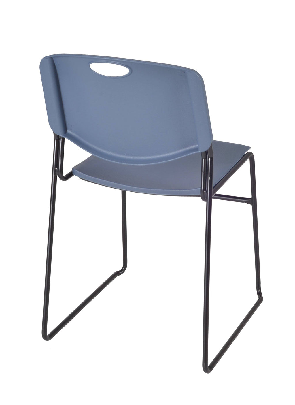 Cherry Training Table with 2 Blue Stack Chairs E507