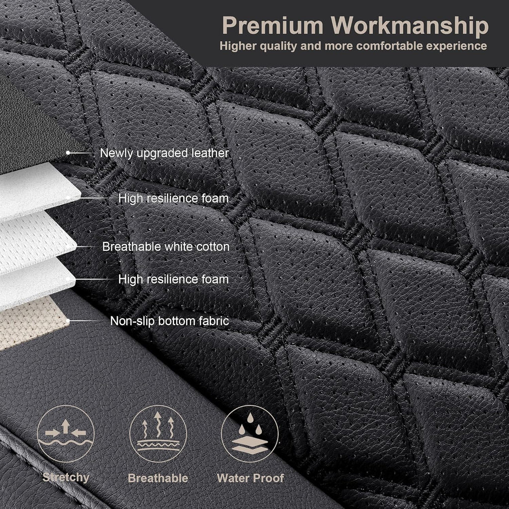 Pu Leather Car Seat Covers Full Set for Toyota RAV4 Hybrid 2019 2020 2021 2022 Grey N268383