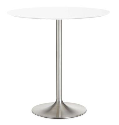White Round Bar Table with Stainless Steel Frame Base P96475
