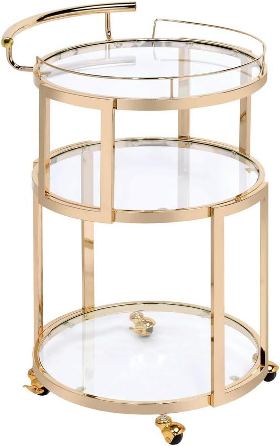 Gold & Clear Glass Cart E827
