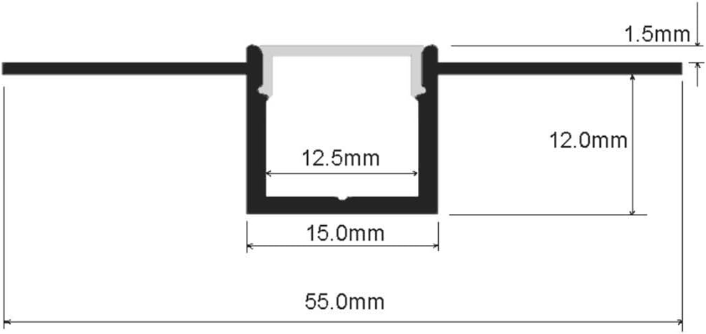 Trimless Drywall LED Channel with Clip-in Diffusers and End Caps for LED Strip Lights Q563