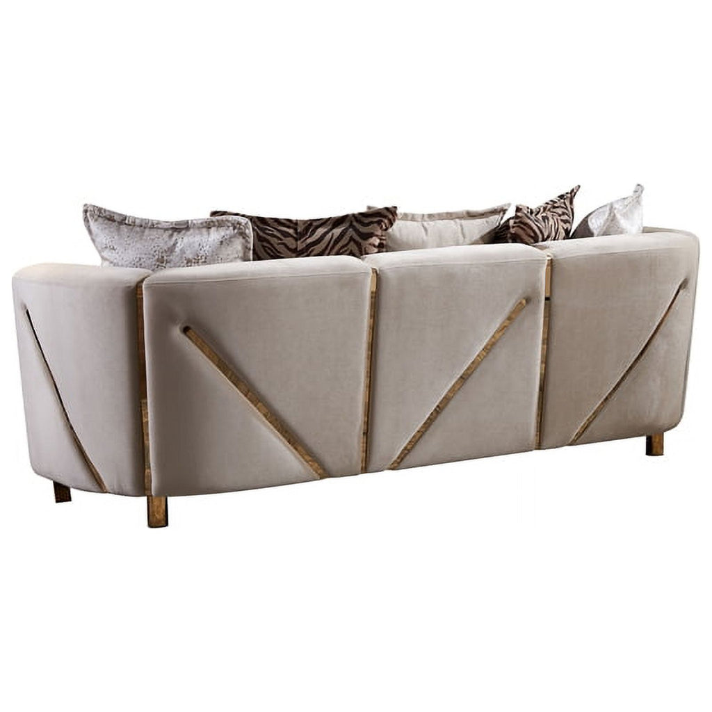 Beige 2Pc Velvet Living Room Set O459
