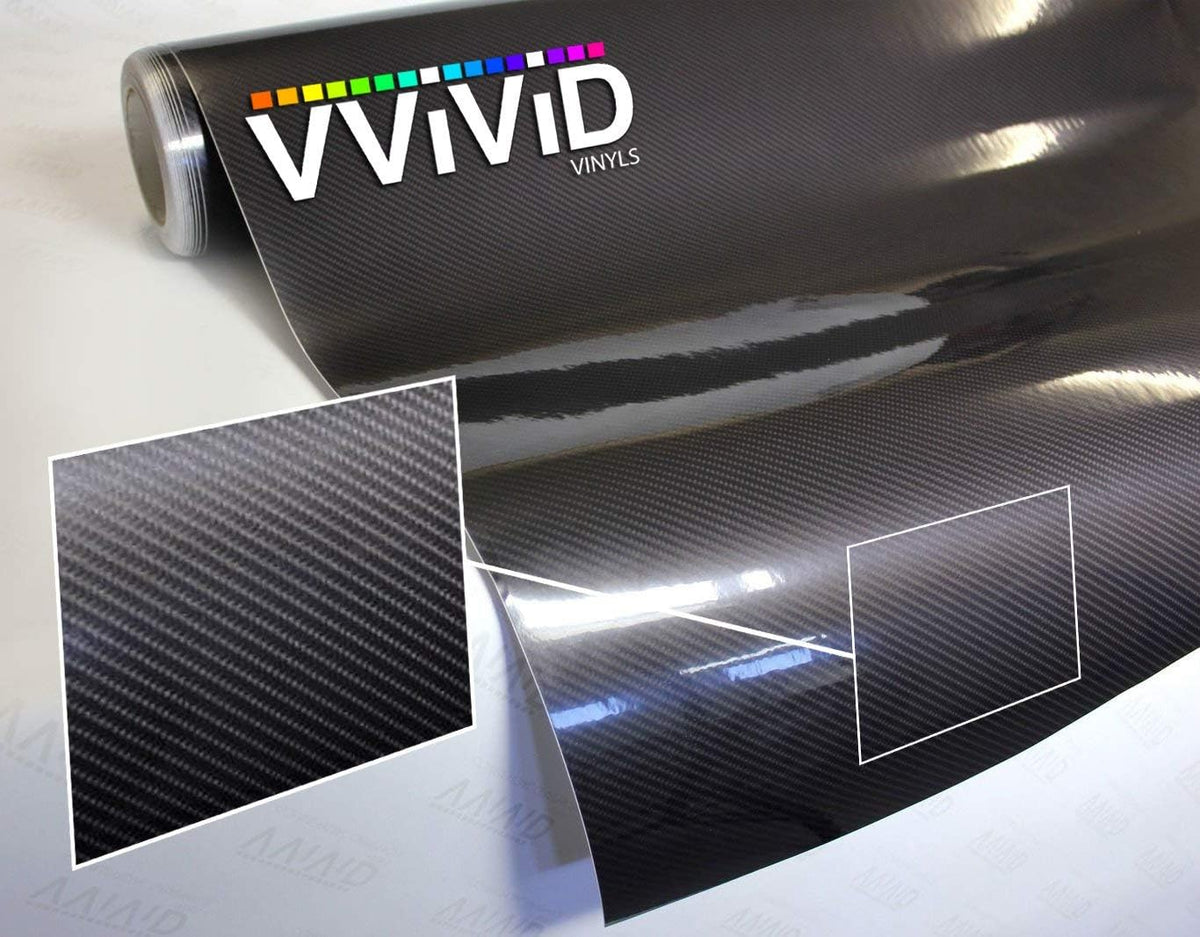 High Gloss Black 3D Carbon Fiber Look Cast Vinyl Wrap (5ft x 5ft) Pack of 2 N493