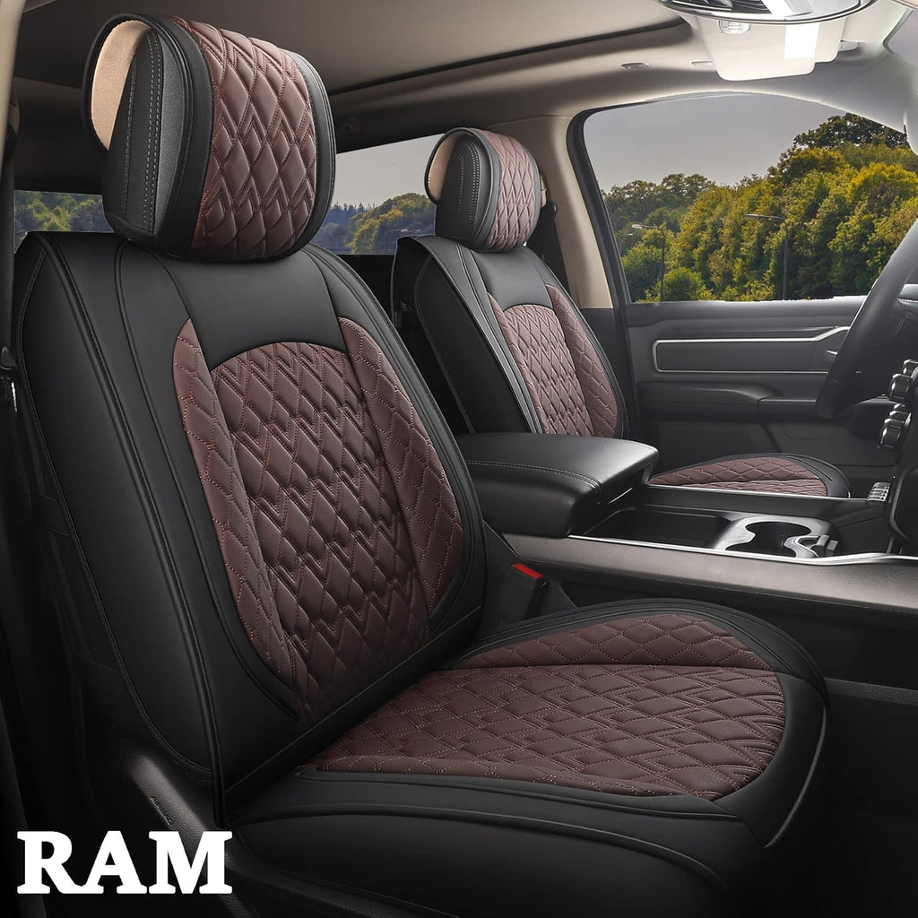 Black-Grey Waterproof Synthetic Leather Seat Covers (5 PCS Full Set) D77824