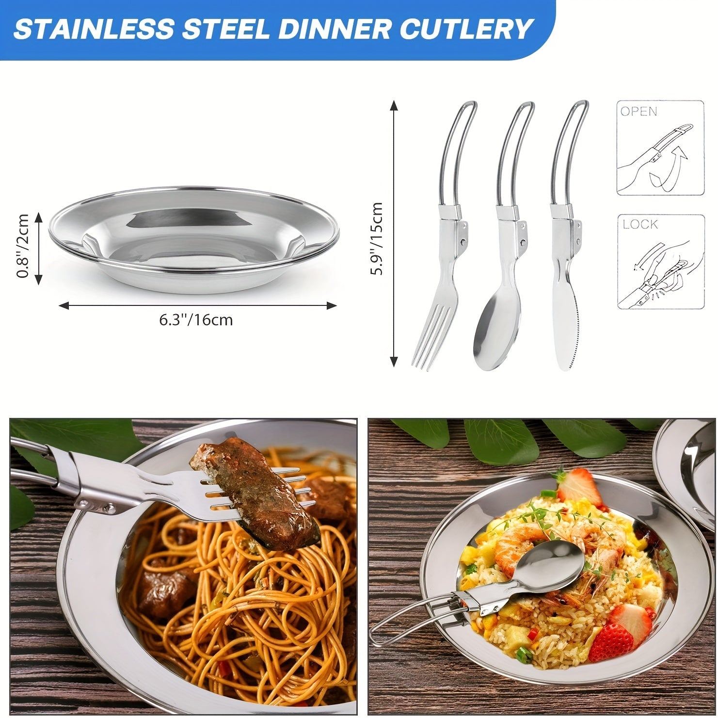 15pc Non-Stick Stainless Steel Camping Cookset H4273