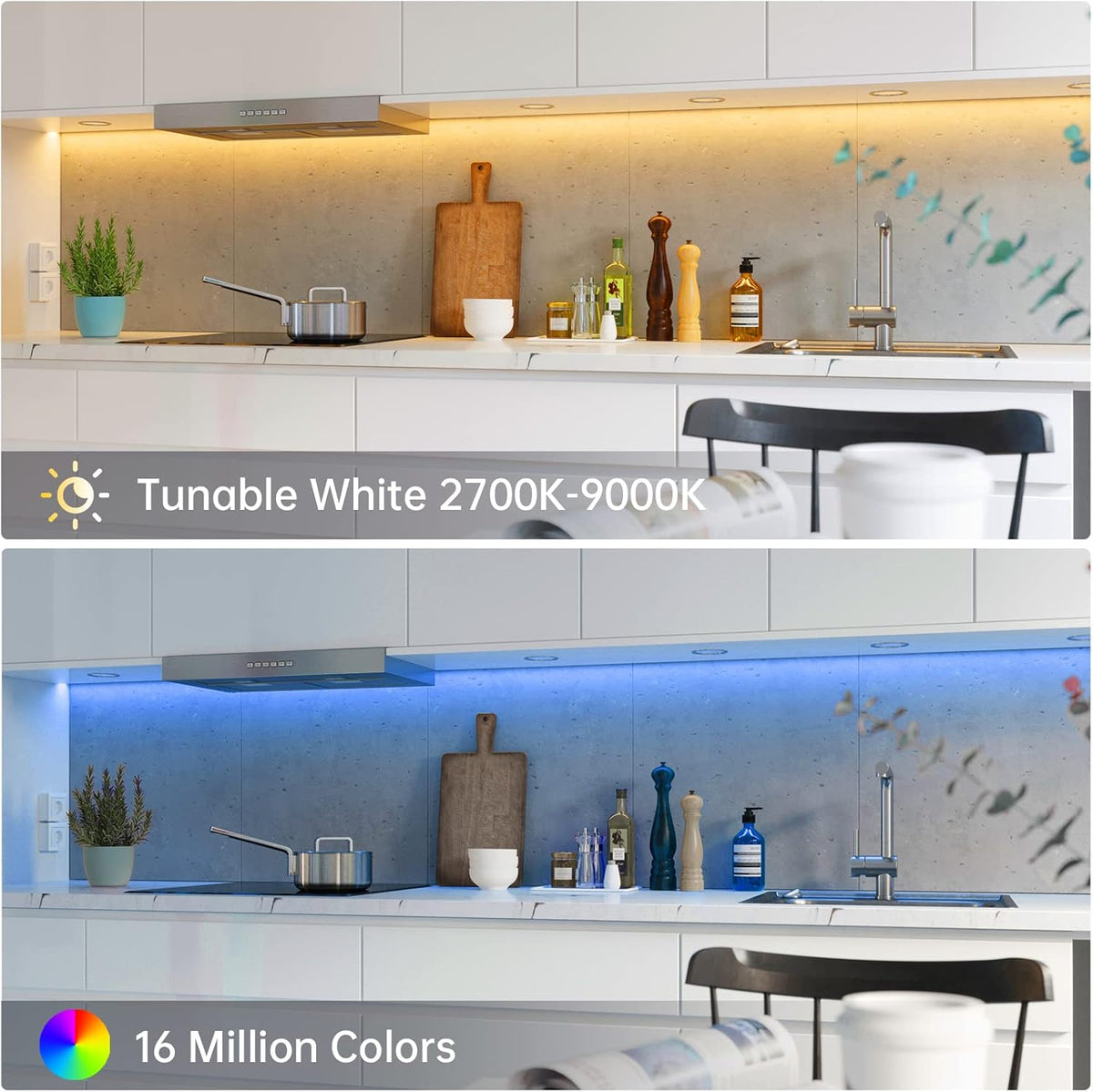 16.4ft RGB LED Strip Lights with Smart App Control, IP67 Waterproof Dimmable Silicone Light Strip B542209