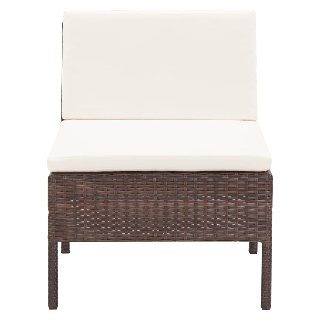 3 Piece Outdoor Sectional Sofa Set with Cushions Poly Rattan Steel Frame A530828