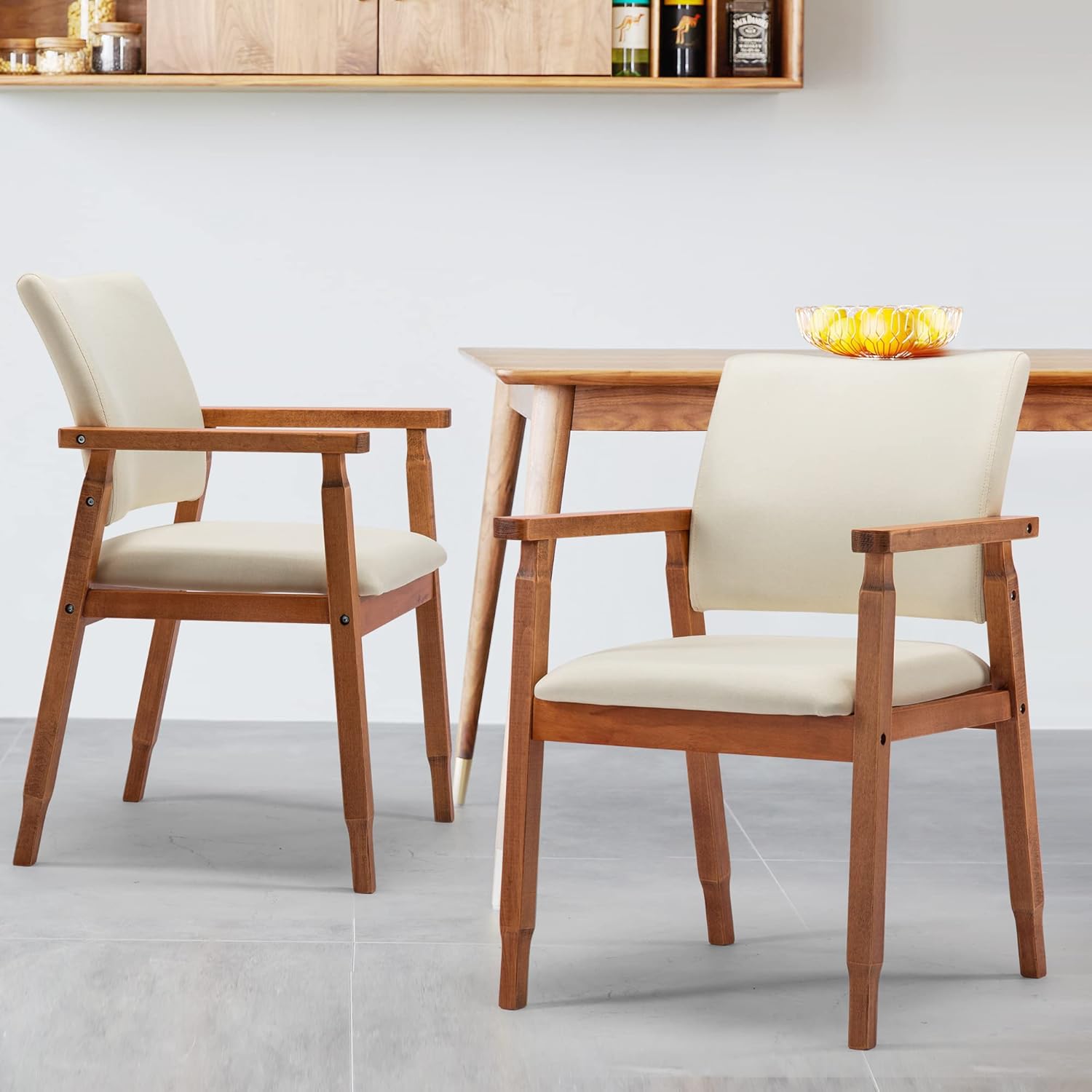 Grey Fabric Wood Dining Chairs B73210