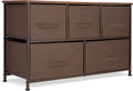 Gray/White 5-Drawer Fabric Dresser I809096