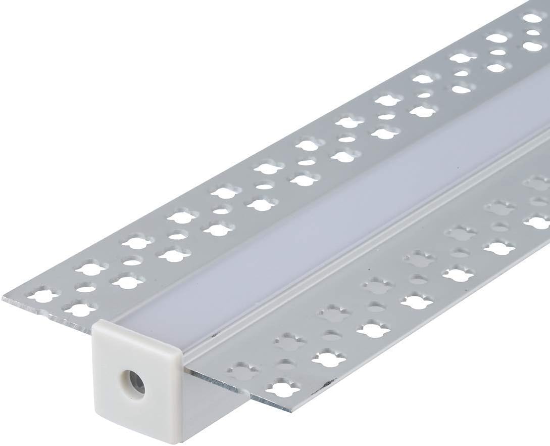 Trimless Drywall LED Channel with Clip-in Diffusers and End Caps for LED Strip Lights Q563