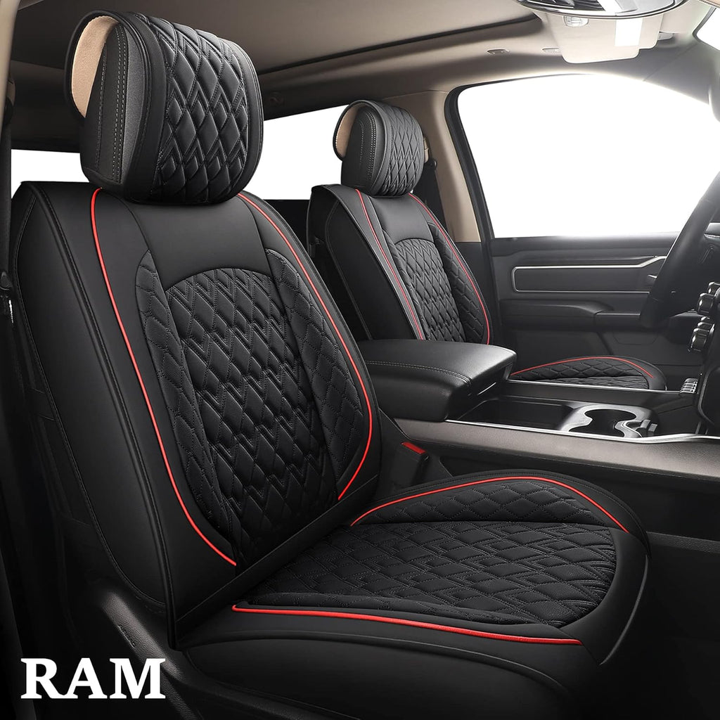 Black-Grey Waterproof Synthetic Leather Seat Covers (5 PCS Full Set) D77824