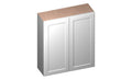 White 2 Doors 2 Shelves Wall Cabinet High-Density Fiberboard Q5511