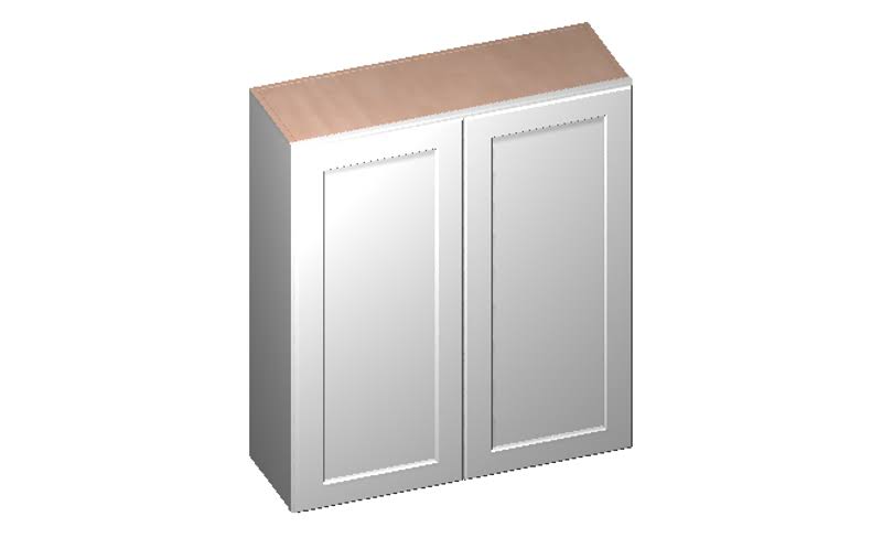 White 2 Doors 2 Shelves Wall Cabinet High-Density Fiberboard Q5511