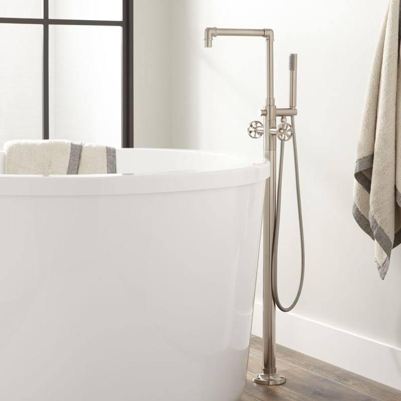 Nickel Silver Floor Mounted Tub Filler Faucet K6180
