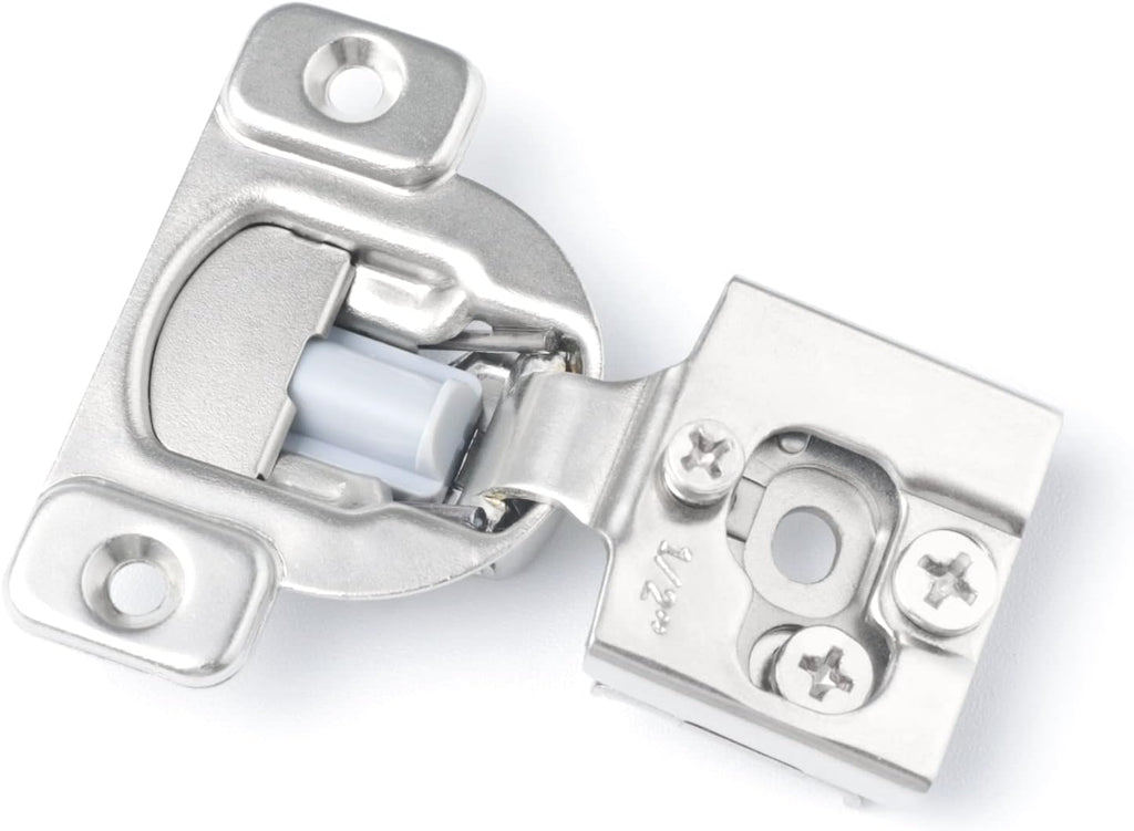 10 Pack Soft Close Cabinet Hinges, 1/2 Inch Overlay, Satin Nickel D653908