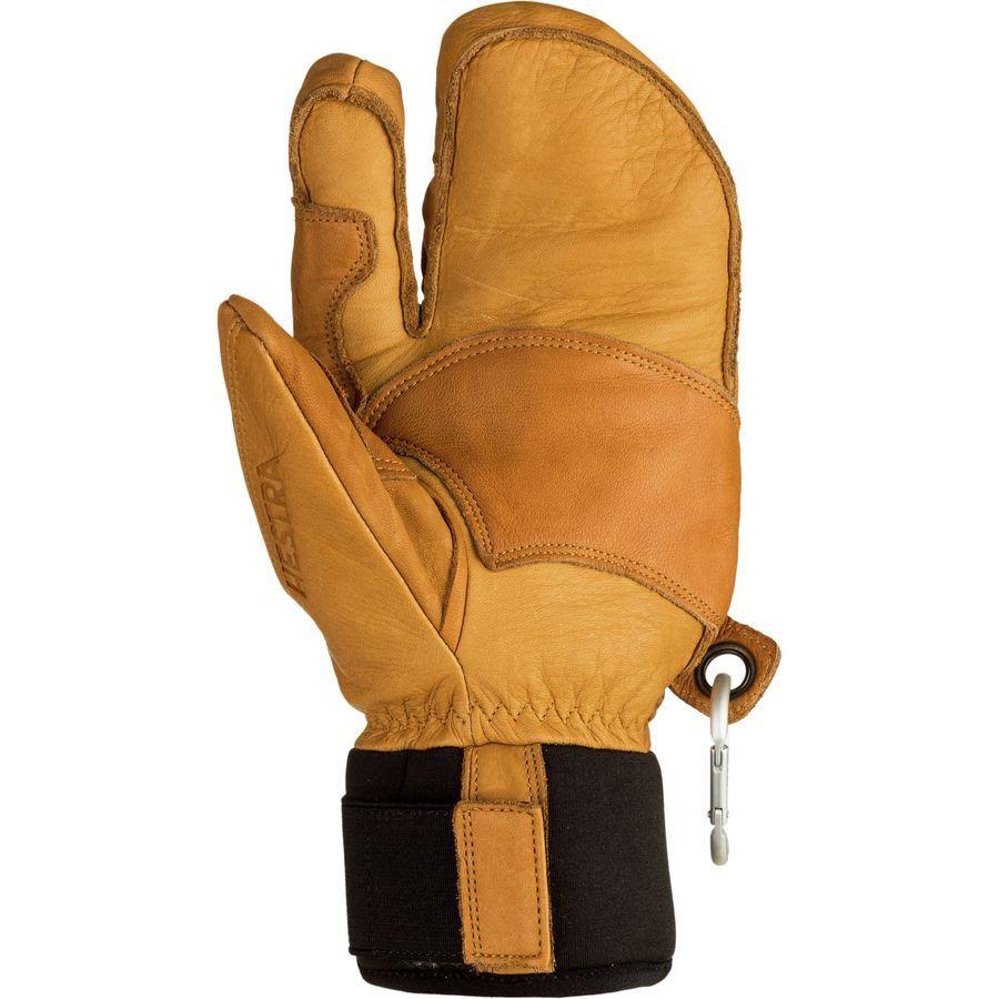 Black 3-Finger Leather Gloves O23769