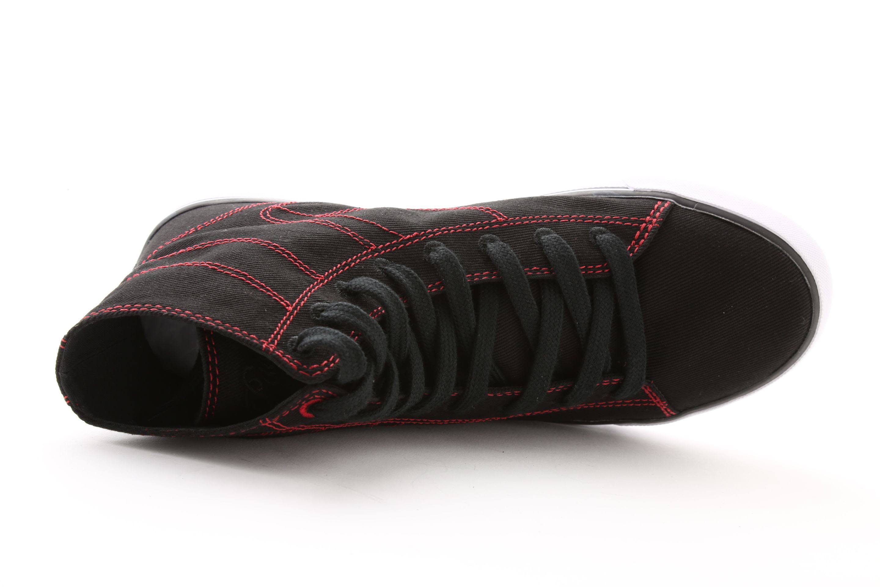 Black Red Canvas High Tops N39417