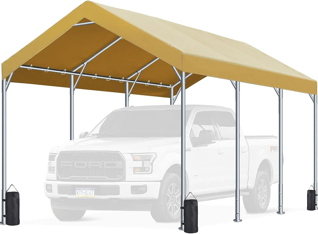 10 x 20 ft Heavy Duty Carport Canopy Beige P430469