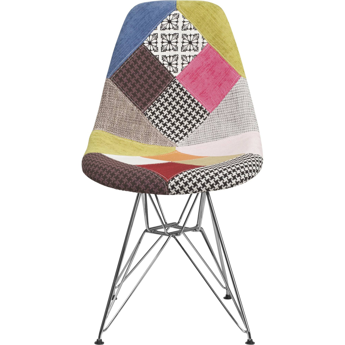 Patchwork Fabric Chair with Chrome Base L771633