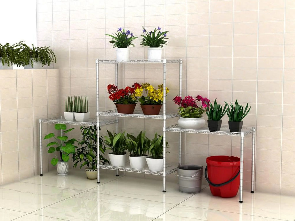 5 Tier Wire Shelving Rack Storage Unit Silver B974095