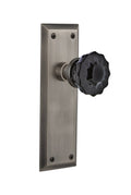 Antique Pewter Crystal Black Glass Door Knob Y732258