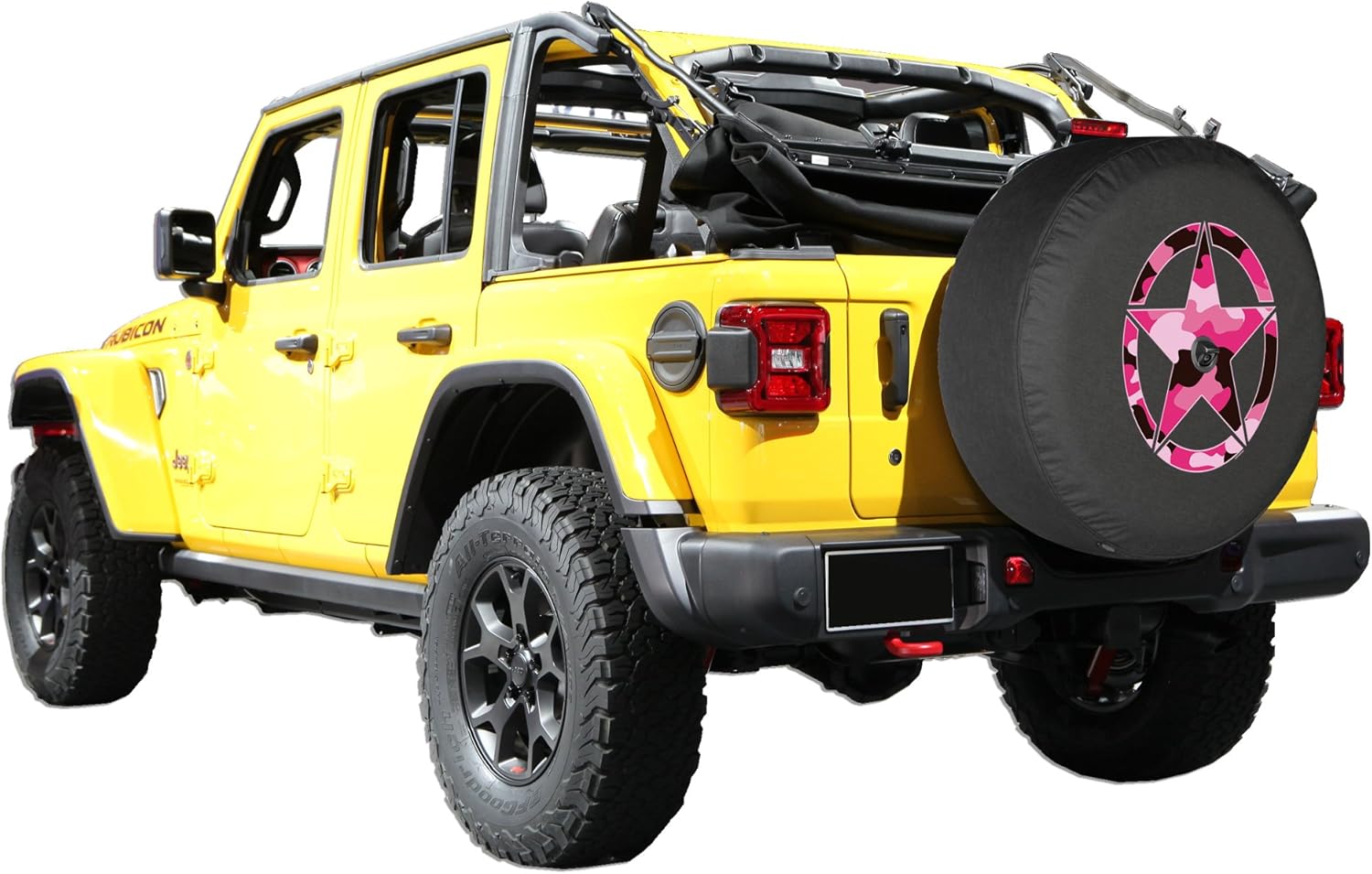 Camo Star Pink Print 32 Soft JL Tire Cover for Jeep Wrangler JL with Back-up Camera V177204