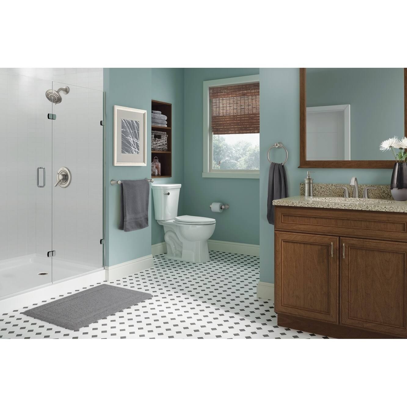 Stainless Two Handle Widespread Bathroom Faucet M648