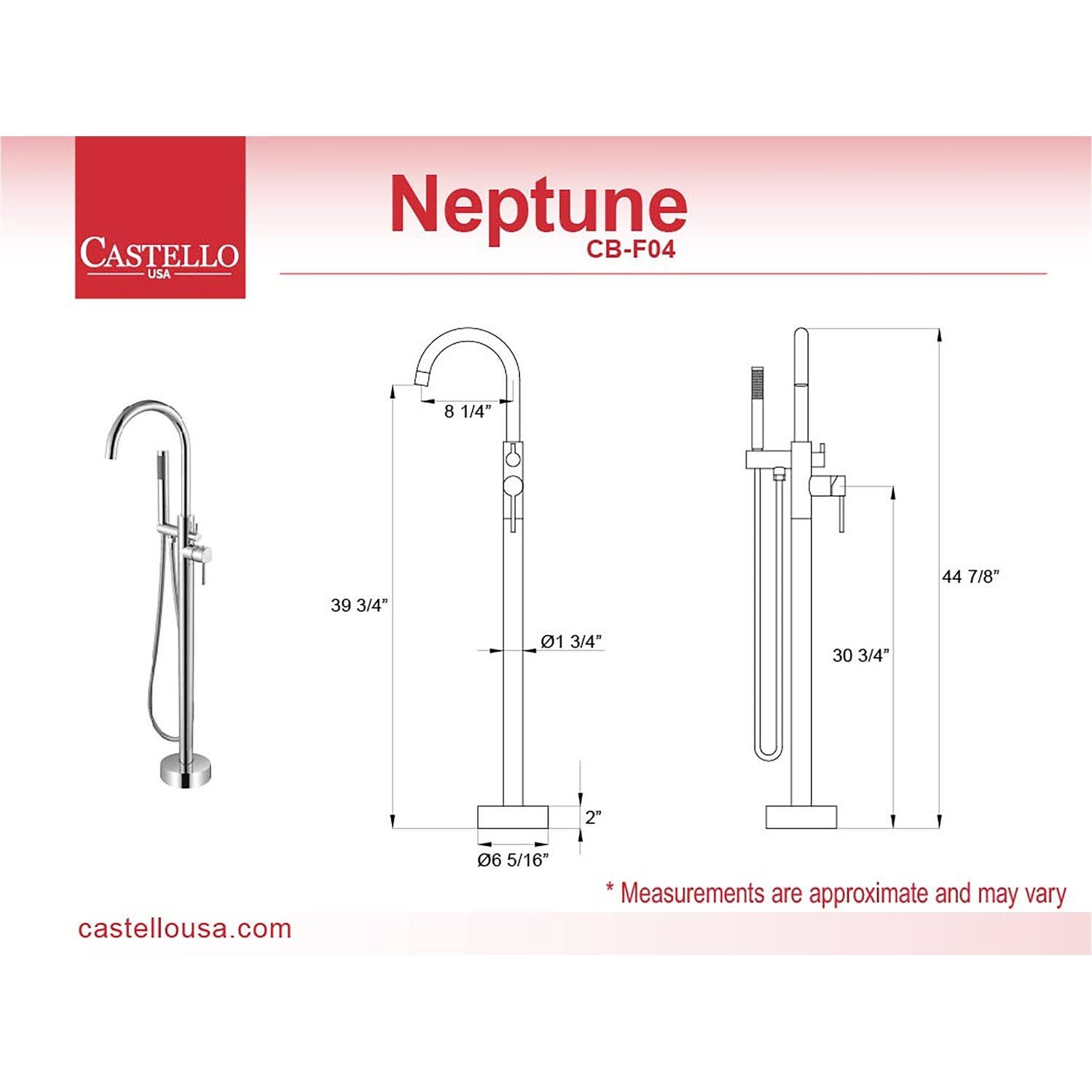 Brushed Nickel Single Handle Floor Mounted Freestanding Tub Filler K50065