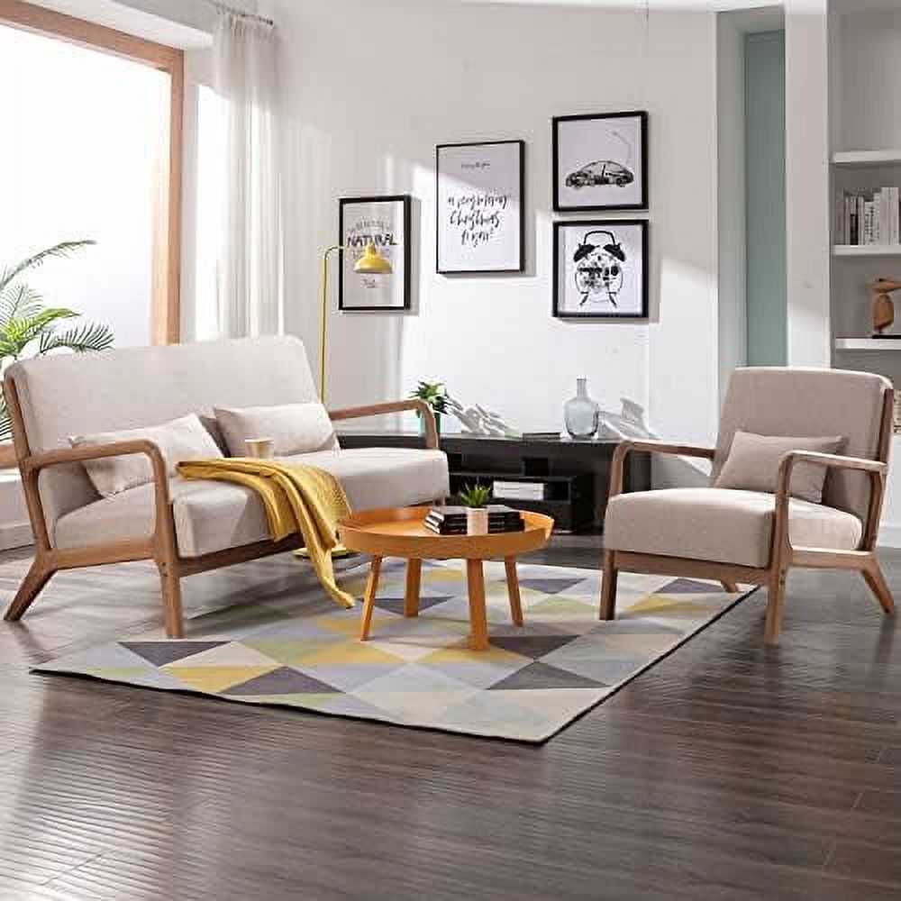50" 2-Seater Loveseat Sofa with Wood Frame and 2 Waist Cushions X461498