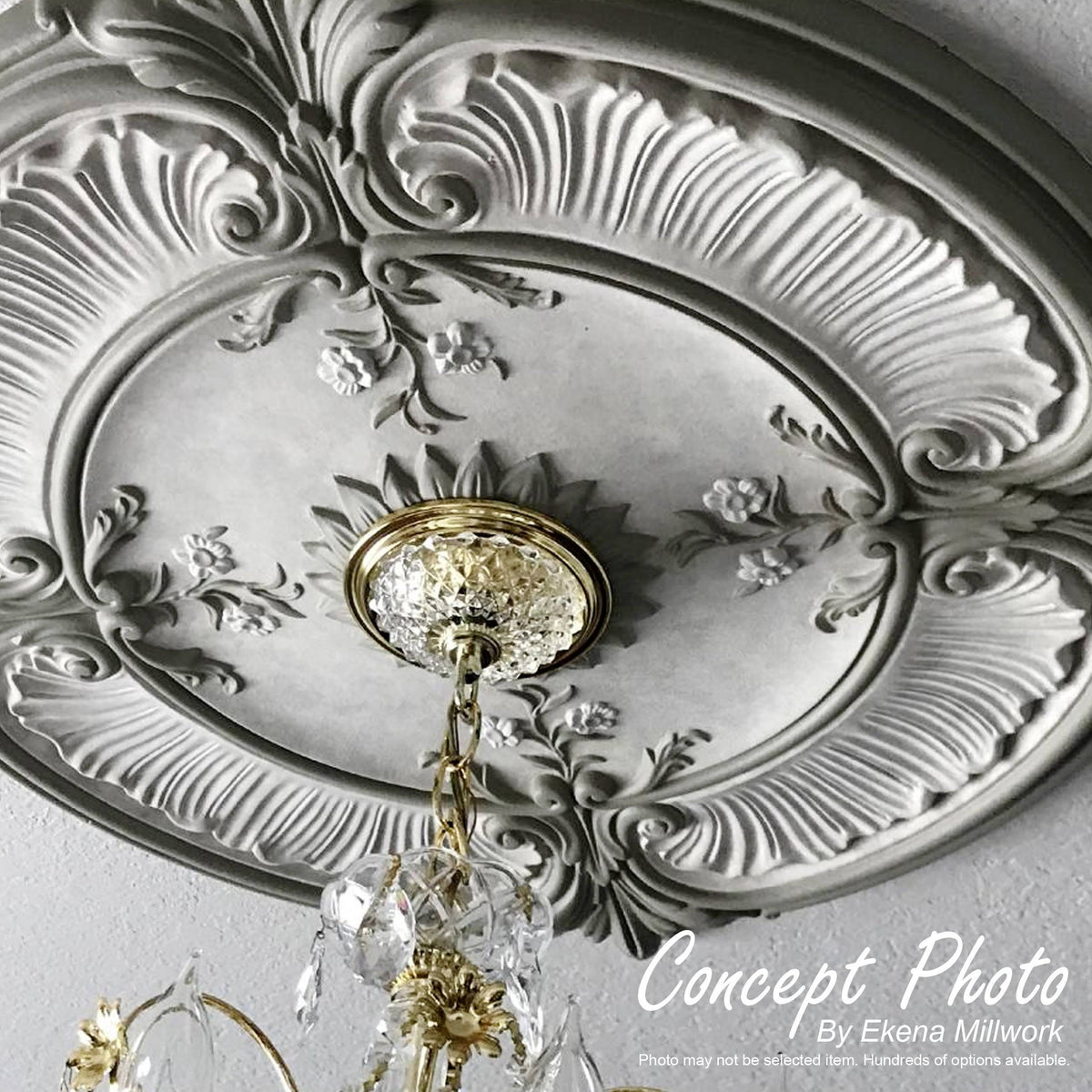 Hand-Painted Warm Silver Ceiling Medallion F8614
