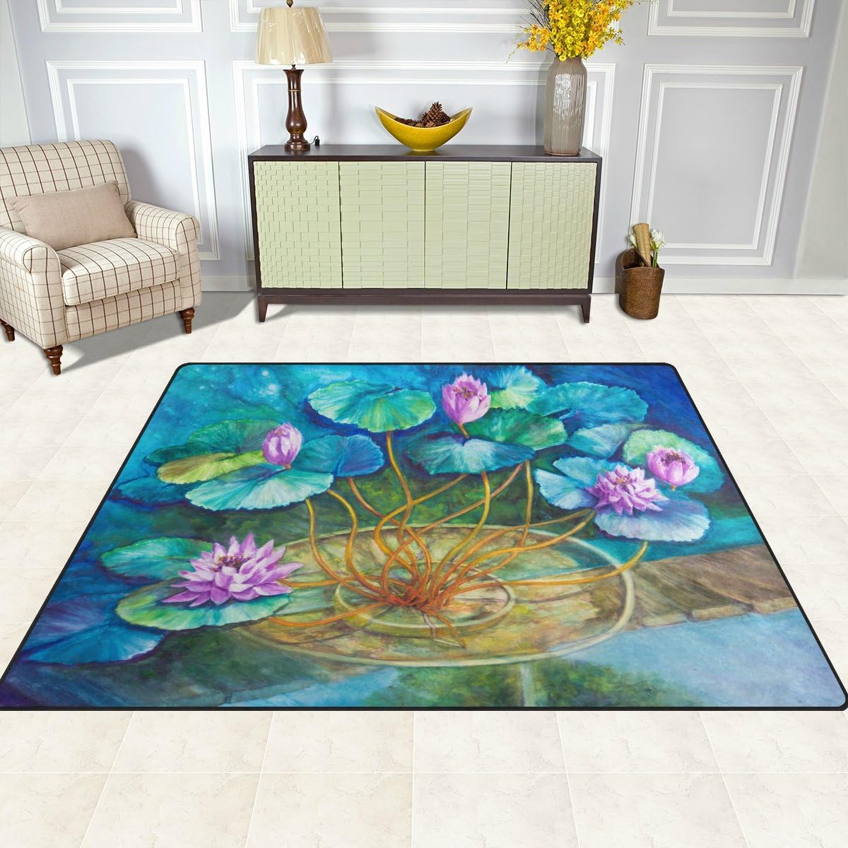 Monet's Water Lily Pond Lightweight Carpet Mats, 6'8" x 4'10" Area Rug T712723