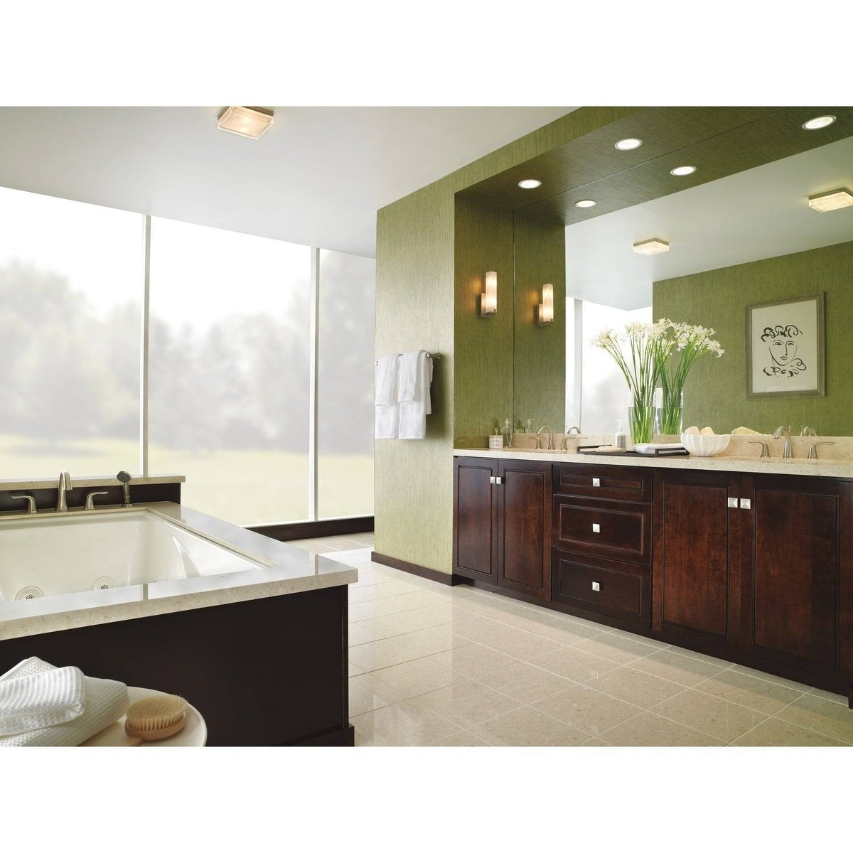 Stainless Two Handle Widespread Bathroom Faucet M648