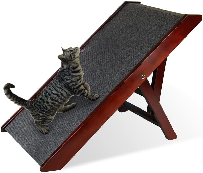 Wooden Collapsible Pet Ramp with Non-Slip Carpet for Small Dogs B693