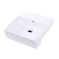White Square Vessel Bathroom Sink with Overflow C749