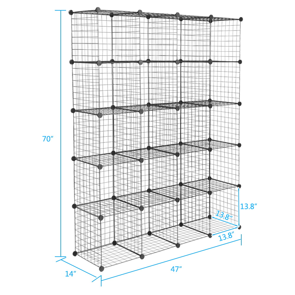 20-Cube Wire Cube Storage Shelves Modular Organizer Bookcase E427627
