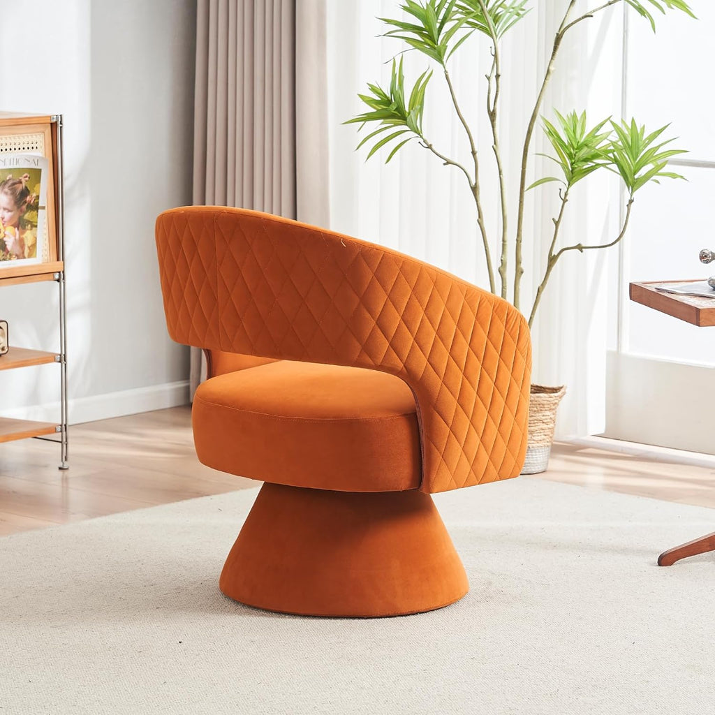 Green Velvet Swivel Barrel Chair N3914