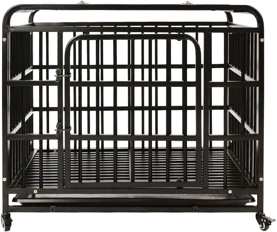 Heavy Duty Metal Dog Crate with Four Wheels, 38 inches C2183
