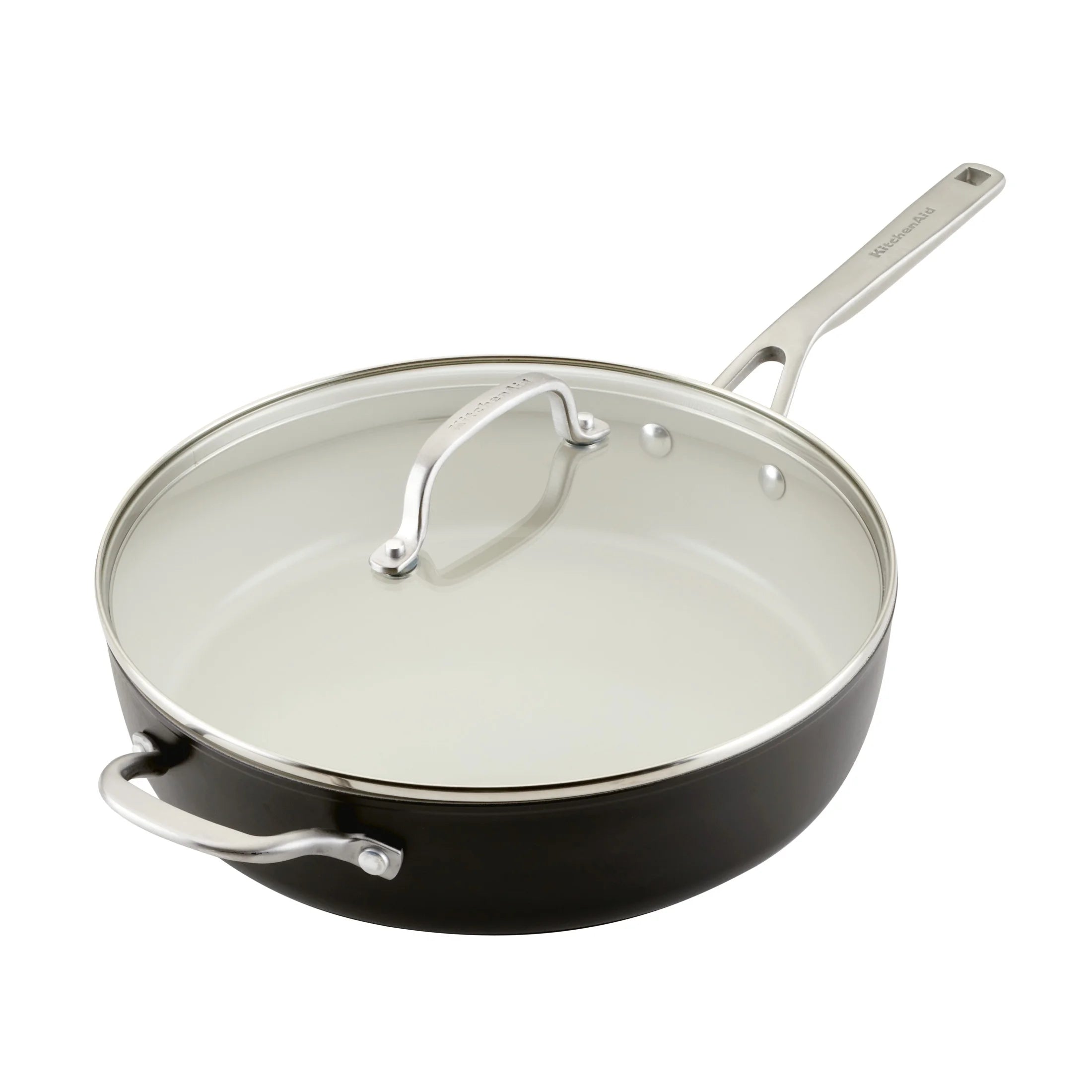 Matte Black 5 Quart Nonstick Ceramic Saute Pan with Lid Y79979
